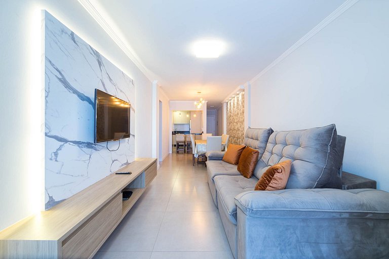102IB - Lindo apartamento 2 quartos com Vista ao Mar, para a