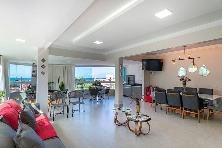 201BD - Lindo apartamento com Vista ao Mar, Alto Padrão 3 Su